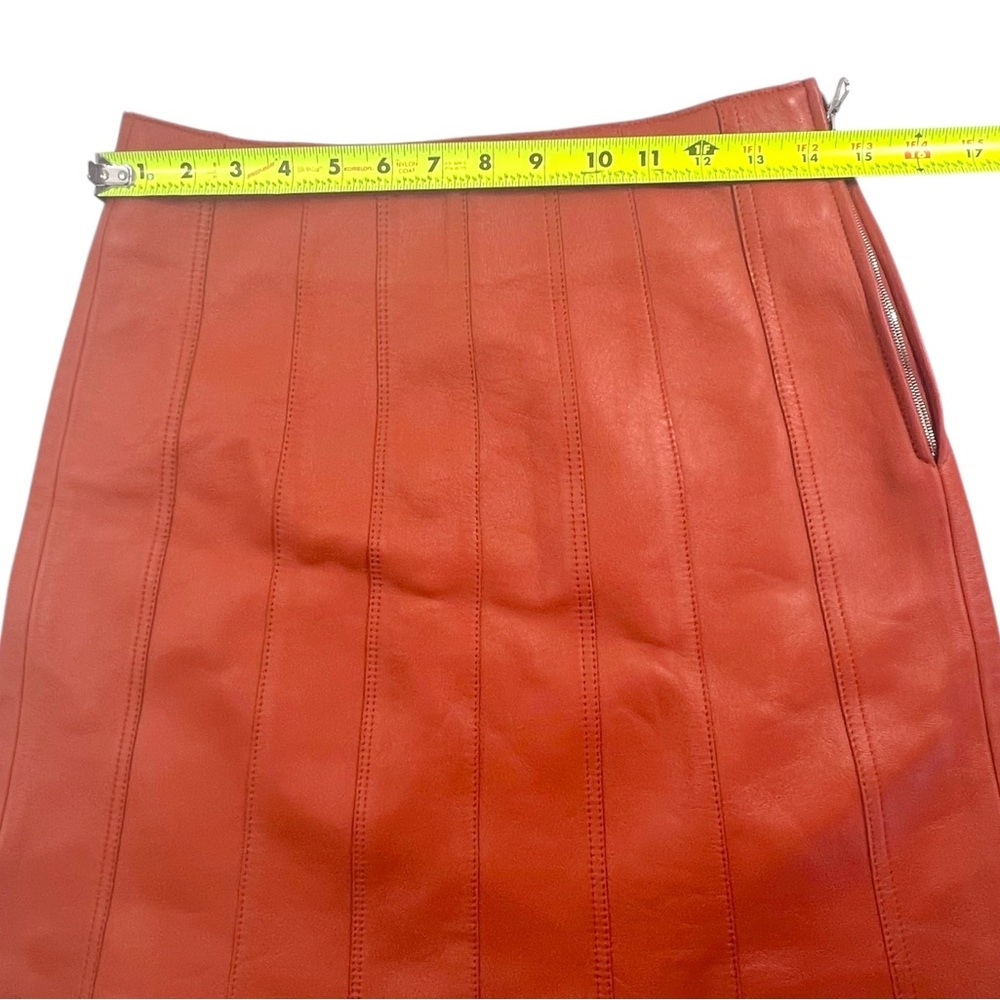 Sandro Aubin Seamed Leather Mini Skirt In Caramel - Picture 11 of 16